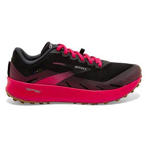 Brooks Catamount Trail Running Shoes - Womens, Black/Pink | IE-AGY584962